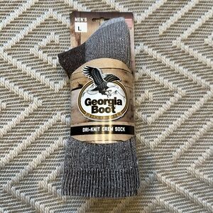 Georgia Boot Men’s Dri-Knit Crew Socks- pack of 2 *NWT